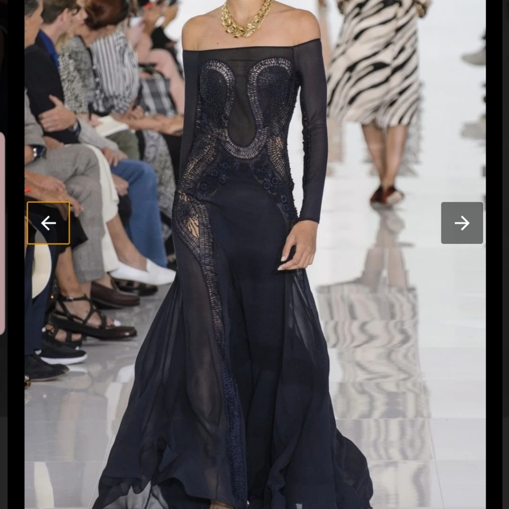Roberto Cavalli off the shoulder cut out gown - Picture 3 of 9